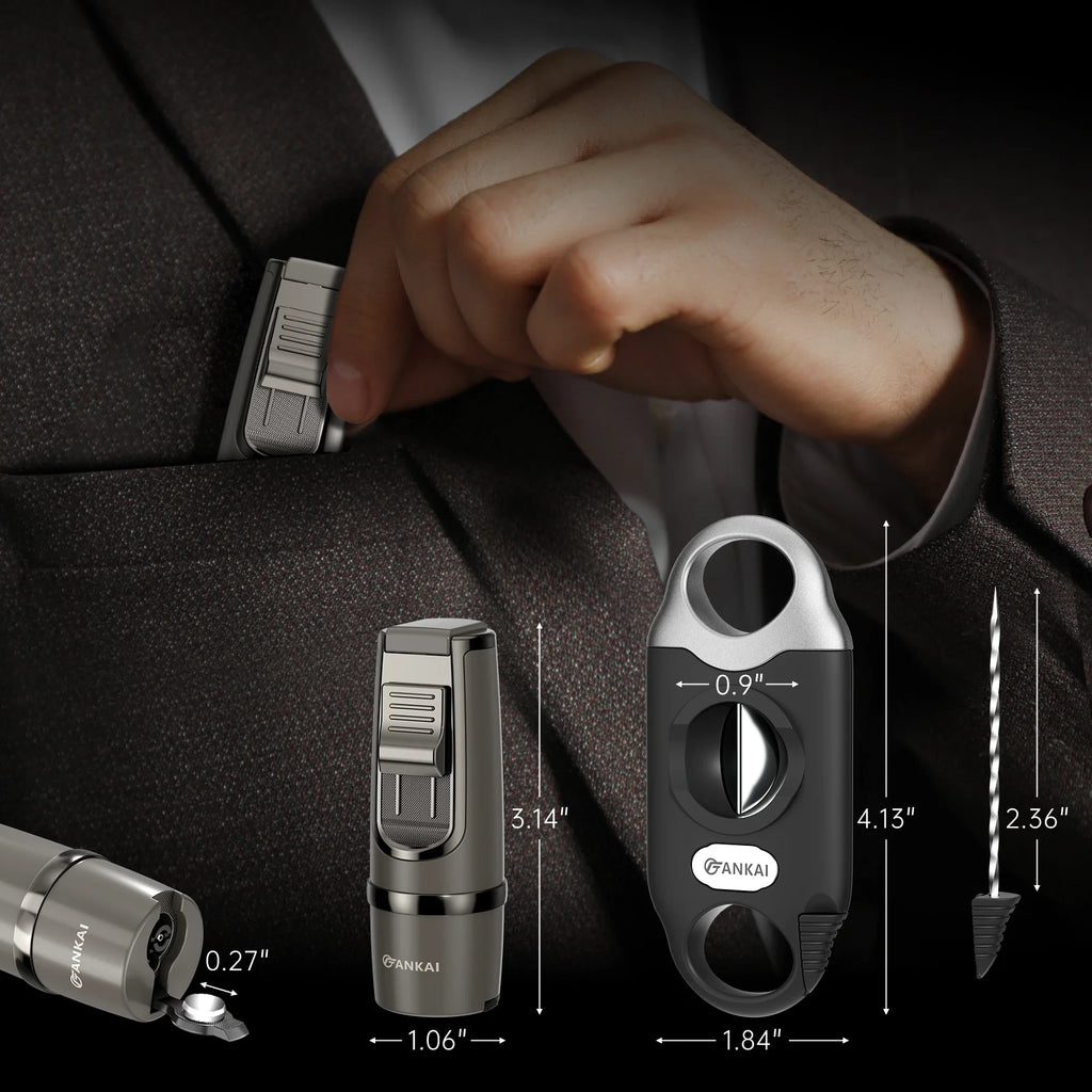 Cigar Lighter and Cutter Set