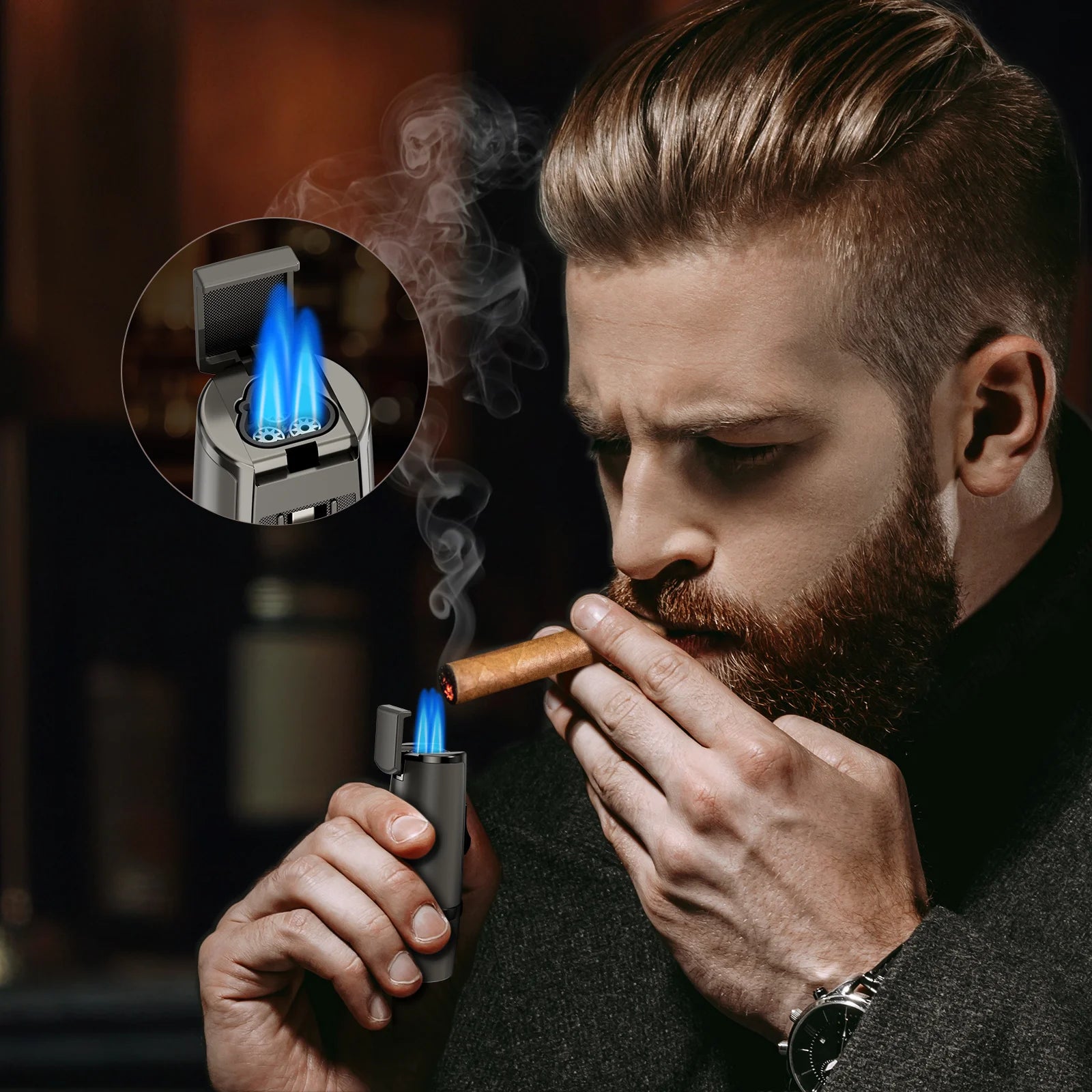 Cigar Lighter and Cutter Set